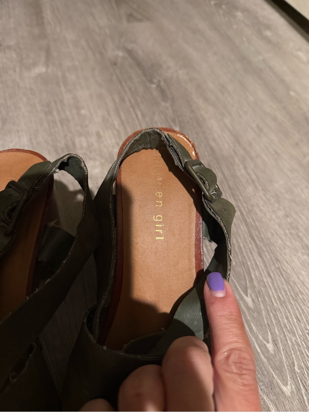Madden Girl Olive Green Strappy Platform Sandals - Picture 2 of 2